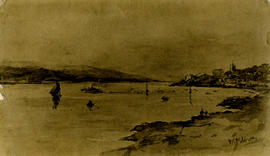 Photograph of a bay view painting