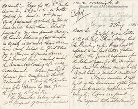 Letter received by Simmonds from Edward Catterns, GSA Secretary (Version 1)