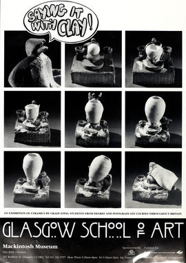 Poster for an exhibition entitled 'Saying it with Clay!'