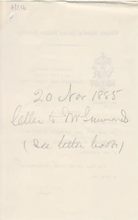 Letter received by Simmonds from Edward Catterns, GSA Secretary (Version 2)