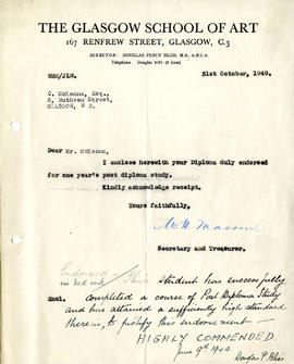 Glasgow School of Art memoranda