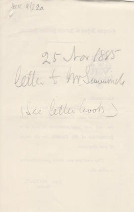 Letter received by Simmonds from Edward Catterns, GSA Secretary (Version 2)