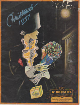 McDonalds Ltd Christmas Gifts catalogue featuring woman with flowers and parcels on front cover