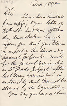 Letter received by Simmonds from Edward Catterns, GSA Secretary (Version 2)