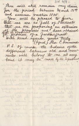 Letter sent by Simmonds [from Derby School of Art] to Edward Catterns, GSA Secretary (Version 4)