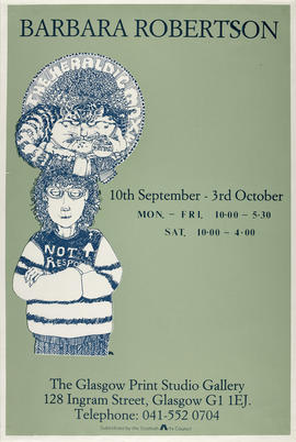 Poster for exhibition 'Barbara Robertson', Glasgow