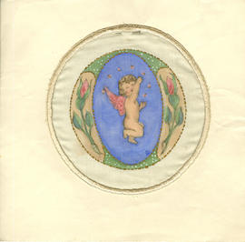 Painted textile sample