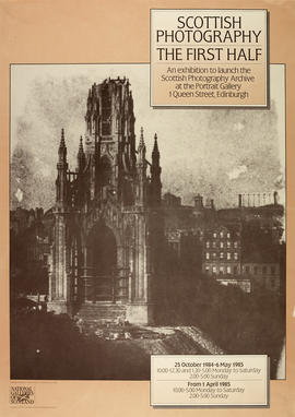 Poster for exhibition 'Scottish Photography - The First Half' at the Portrait Gallery, Edinburgh