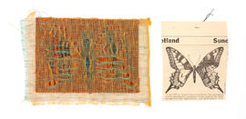Weaving sample on card (Version 1)