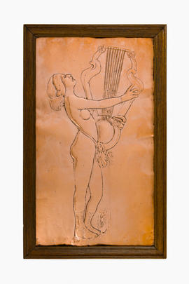 Copper repousse panel, featuring a female figure (Version 6)