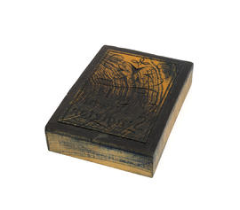 Book plate mounted on wooden block (Version 2)
