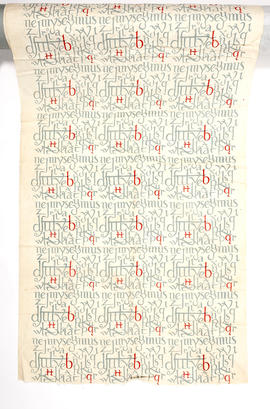 Printed fabric with calligraphy design