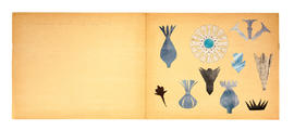 Blue floral sampler and collaged designs (Version 2)