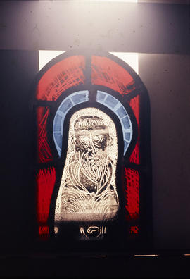 Slide of panel with saint