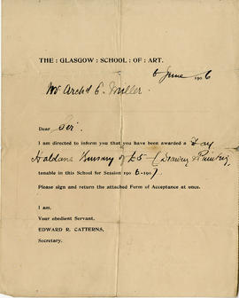Letter sent by Edward R. Catterns