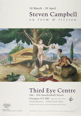 Poster for exhibition 'Stephen Campbell - on Form & Fiction', Glasgow