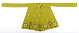 Green apron with trees and chickens (Version 1)