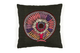 Green Embroidered Square Cushion with pad