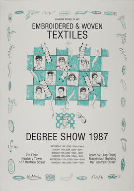 Poster for the embroidered and woven textiles degree show