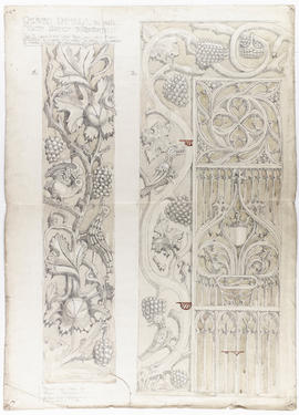 Carved panels in oak (in Royal Scottish Museum)