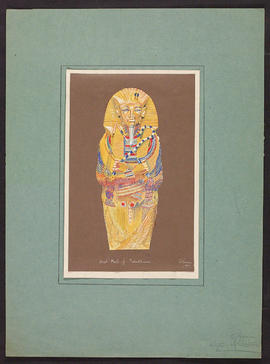 Death mask of Tutankhamun painting