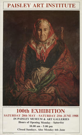 Poster for 'Paisley Art Institute, 100th exhibition', Paisley