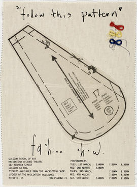 Poster for The Glasgow School Of Art Fashion Show entitled 'Follow This Pattern'