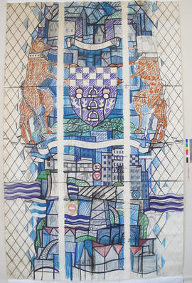 Cartoon for Scottish Police Federation heraldic window