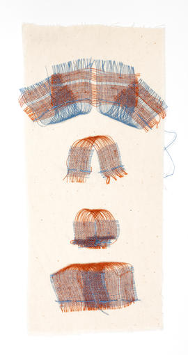 Weaving sample on card (Version 1)
