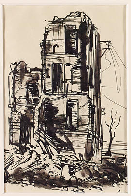 Bomb damaged building, Ancona, Italy