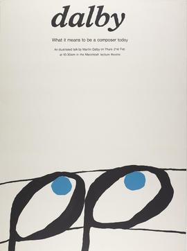 Poster for a talk by Martin Dalby
