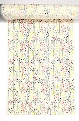 Printed fabric with dandelion clock