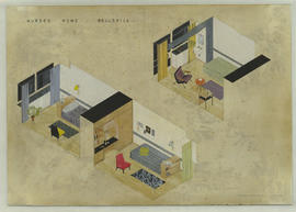 Nurses' bedroom and sister's bedroom: perspective (colour, on board)