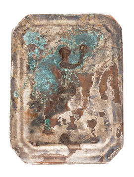 Rectangular lapel button, featuring golfer design (Version 2)