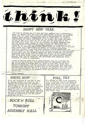 G.S.A. Students' Association newsletter ‘think!'