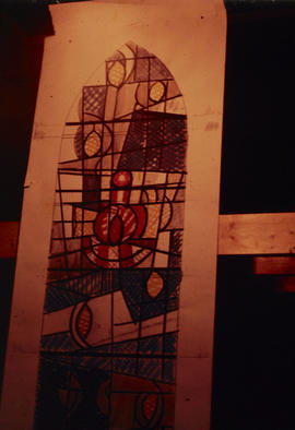 Slide of drawing for McTaggart Memorial Window at Westpark Church, Denny