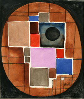 Abstract with brown circle