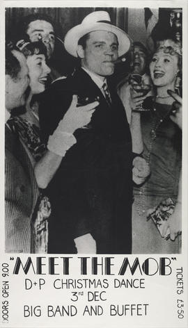 Poster for a Christmas dance entitled 'Meet the Mob'