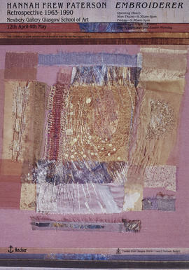 Poster for a retrospective exhibition of work by Hannah Frew Paterson