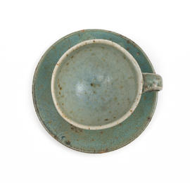 Green ceramic saucer (Version 3)