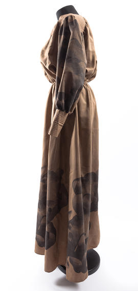 Brown dress with black floral print (Version 2)