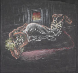 Study of woman in armchair, knitting (Version 2)
