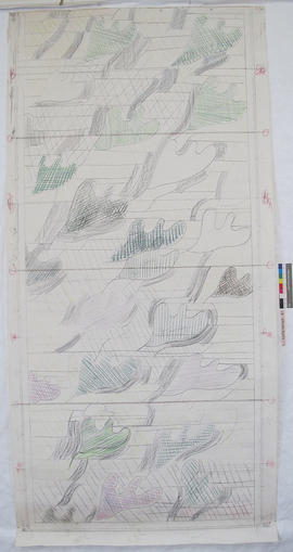 Cartoon of design for Stairway Window, Mrs Muirhead - bottom section