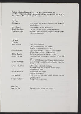 Fashion show programme 1980 (Version 3)