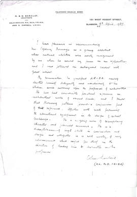 Photocopied reference letter