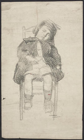 Drawing of sleeping girl